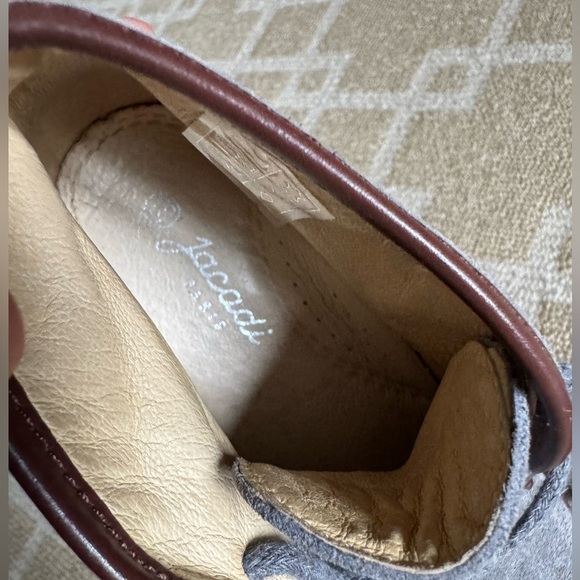 Jacadi Paris Gray Suede Desert Boots Toddler Chukka Shoes with Brown Trim EU 28 - Picture 3 of 10
